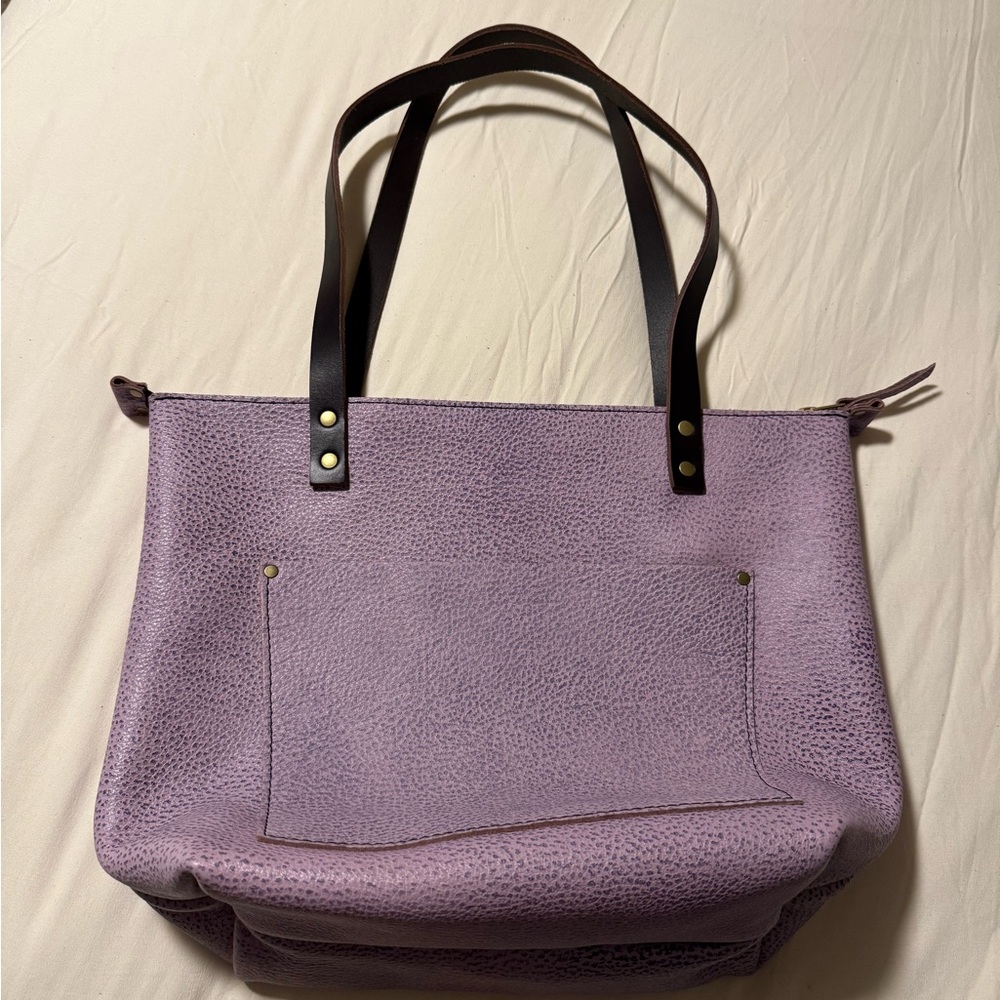 PLG Classic Large Lilac Leather Tote Bag